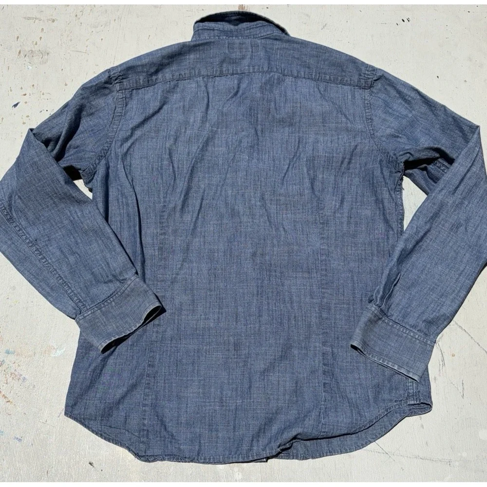 Men's Banana Republic Shirt Blue Button-Down M Casual Preppy City Denim Ranch